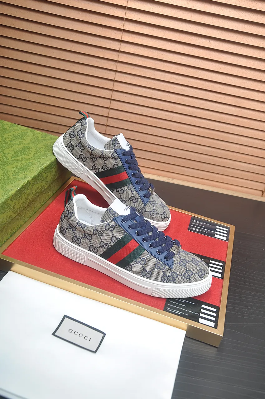 Men's men's shoes💰420💶[GUCCI Gucci] official website 1:1 men's sports shoes are now on the market, using original Gucci fabric + gluten lining, plus the official website original 1:1 comfortable outsole. Fashionable and versatile, super comfortable and breathable. 5 colors available, standard shoe size 38/45 (custom-made sizes 45 are non-refundable)